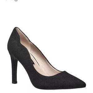 French Connection Faux Suede Sexy Scallop Slip-On Heels